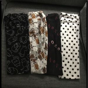 LuLaRoe girls leggings (4) pairs size L/XL